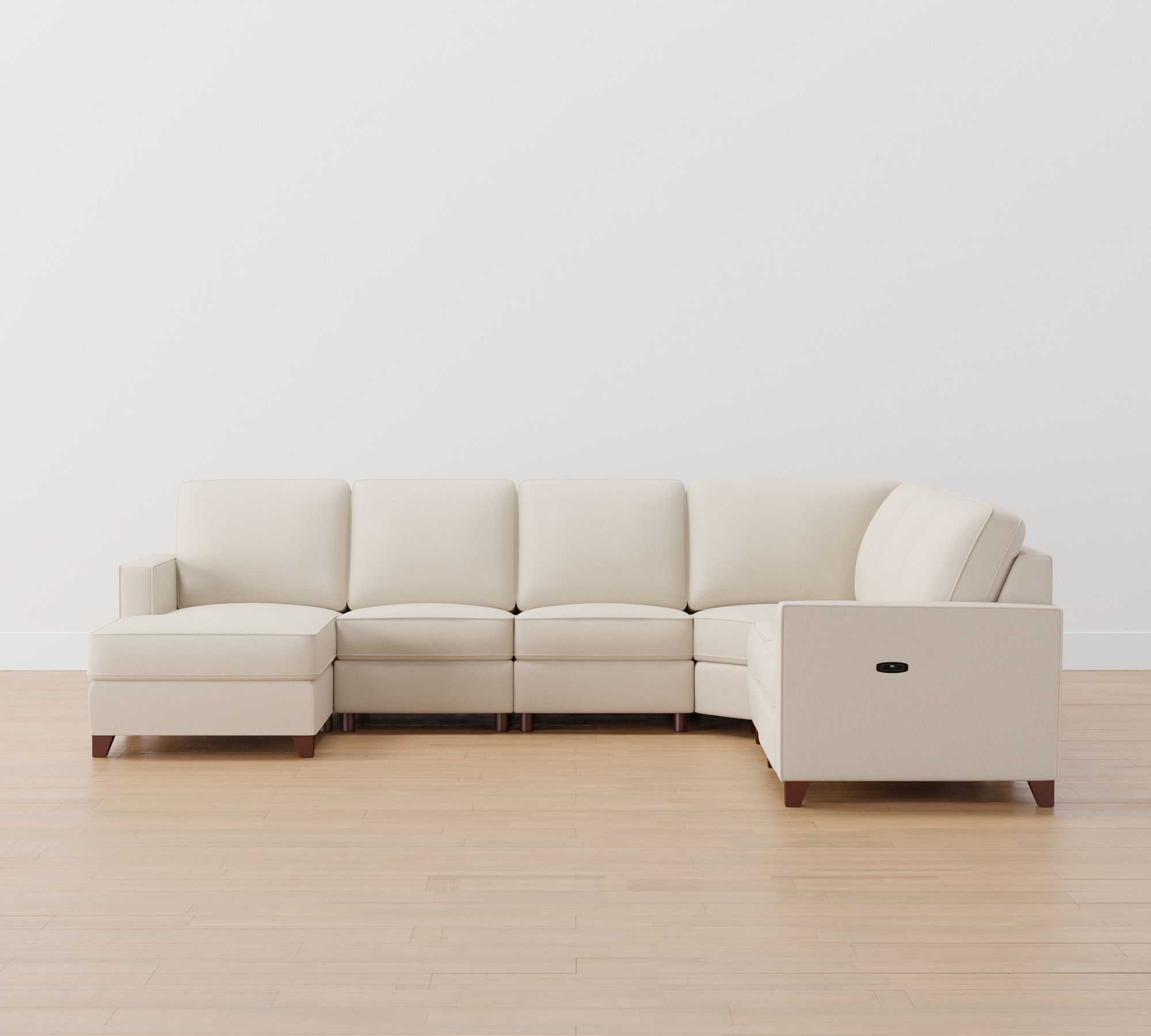 Cameron Square Arm Power Reclining L-Shaped Chaise Sectional (139"&ndash;153")