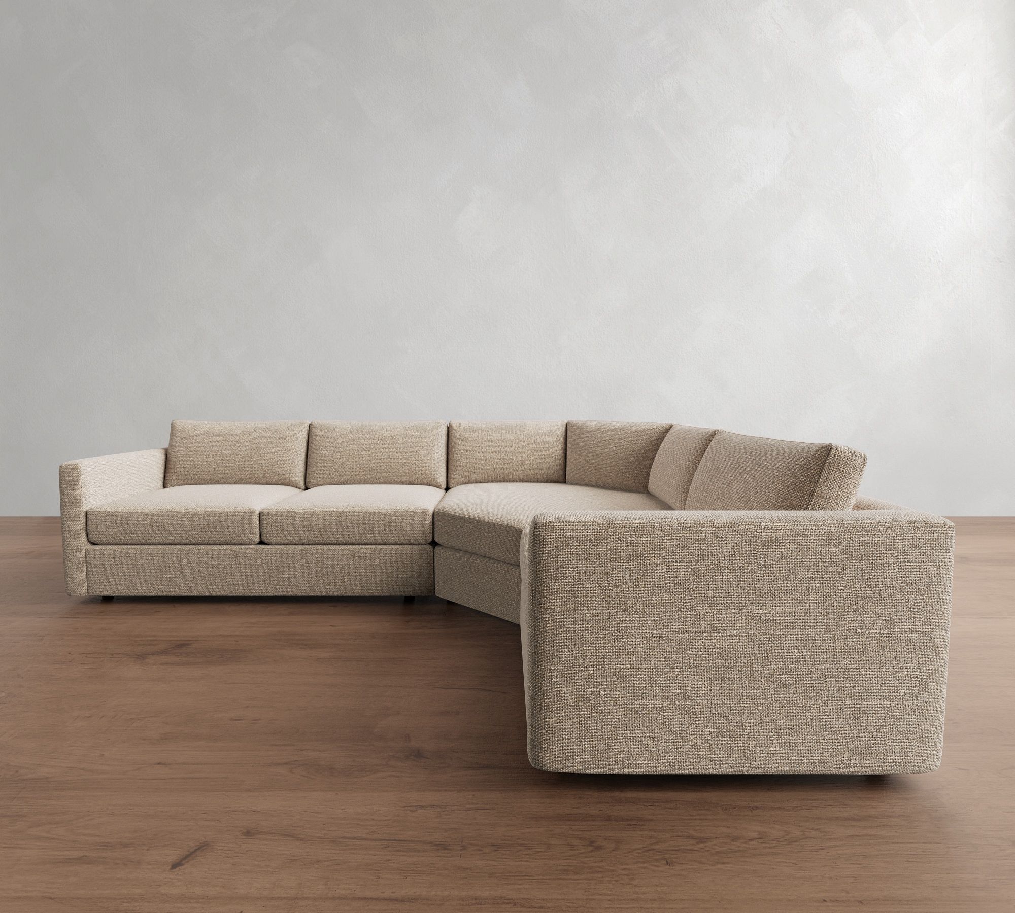 Carmel Slim Arm 3-Piece Wedge Sectional (120"–126")