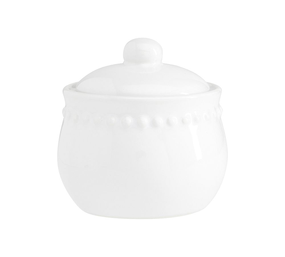 Emma Beaded Stoneware Sugar Bowl