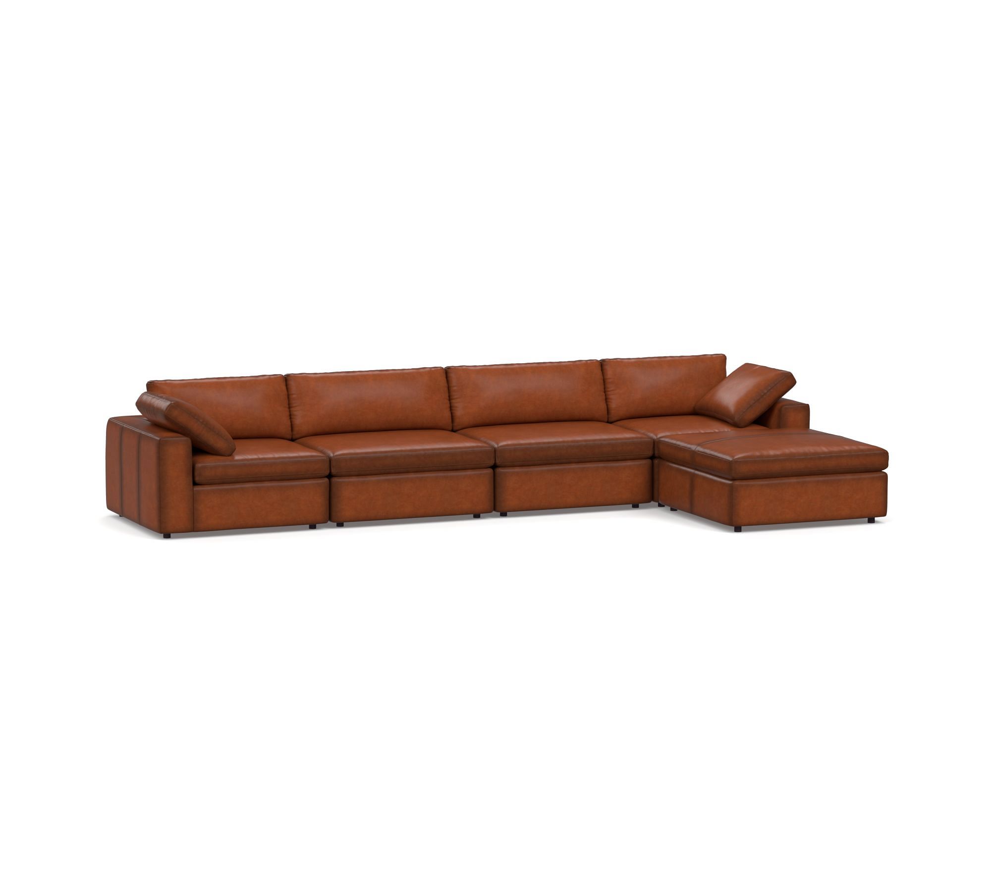 Dream Leather Modular Chaise Sectional (130"&ndash;173") - thumbnail 3