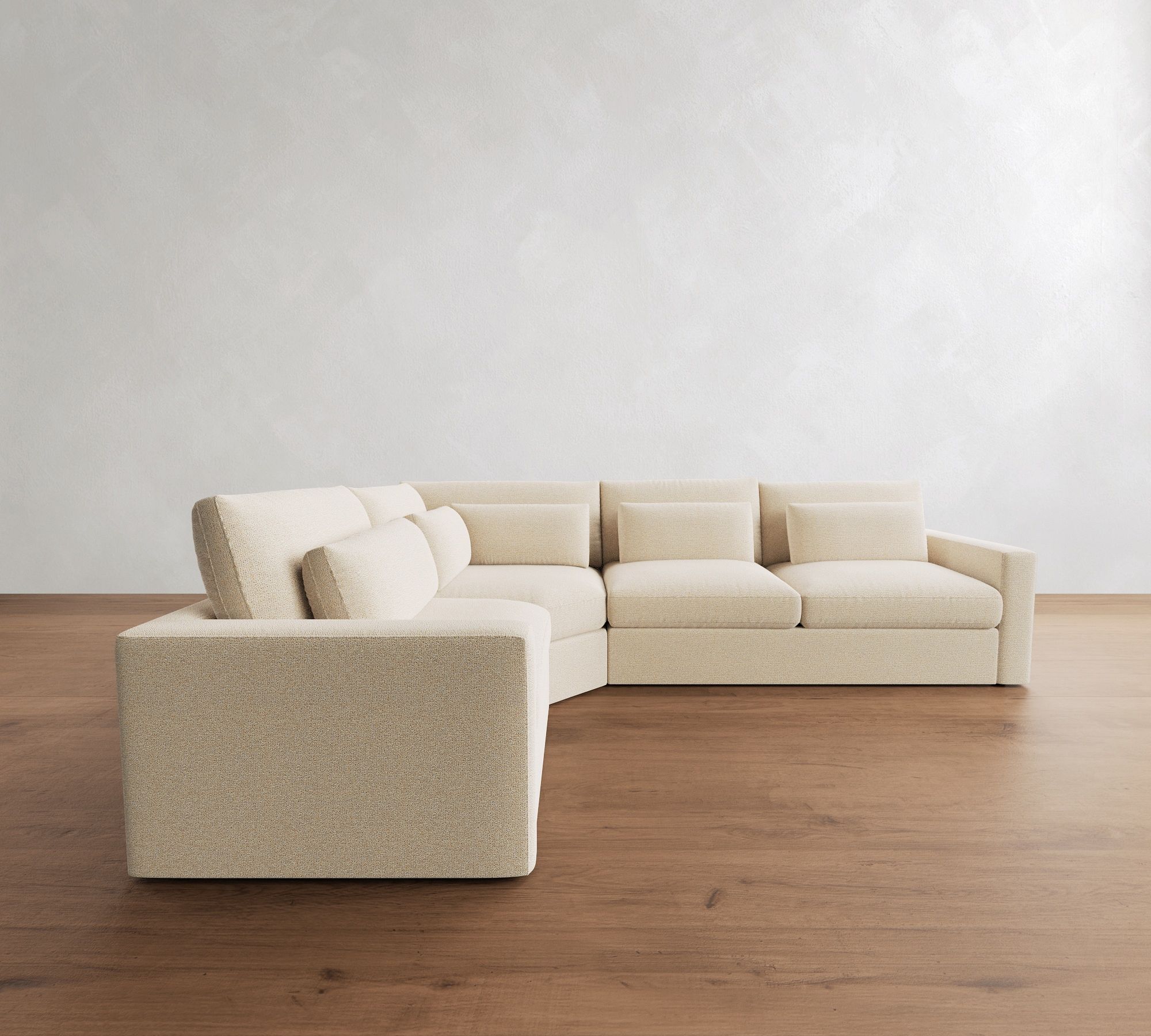 Westwood Square Arm Deep Seat 3-Piece Wedge Sleeper Sectional (132")