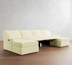 PB Comfort Modern Square Arm Power Reclining Double Chaise Sectional (142"-170")