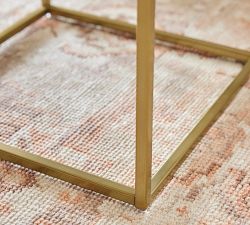 Millie Leather Square Accent Stool