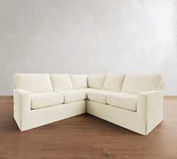 Buchanan Modern Square Arm Slipcovered 3-Piece L-Shaped Sectional (93")