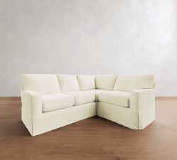 Buchanan Modern Square Arm Slipcovered 3-Piece Sectional (93")