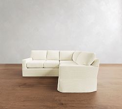 Buchanan Modern Square Arm Slipcovered 3-Piece Sectional (93")