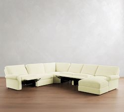 PB Comfort Modern Roll Arm Power Reclining L-Shaped Chaise Sectional (153"-167")