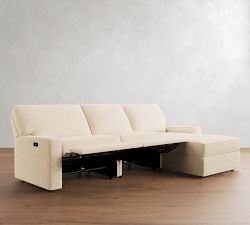 PB Comfort Square Arm Power Reclining Chaise Sectional (111"-124")