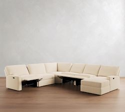 PB Comfort Square Arm Power Reclining L-Shaped Chaise Sectional (151"-165")