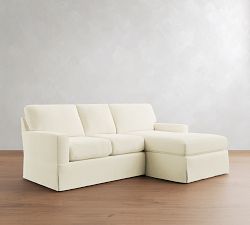 Buchanan Modern Square Arm Slipcovered Chaise Sectional (91")