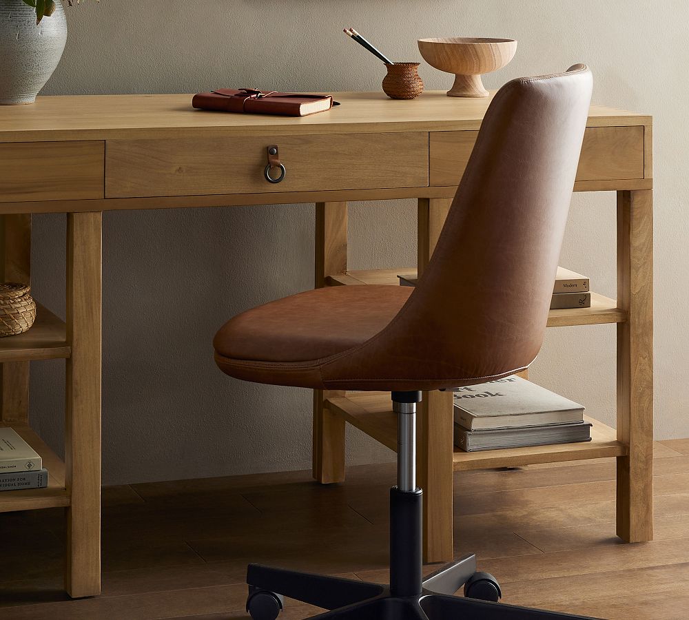 Jaz Leather Swivel Desk Chair by Pottery Barn