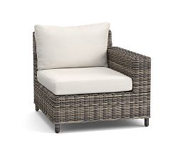 Open Box: Torrey Outdoor Cushion Cover for Armless Chair RA/LA - High Performance Plainweave, Dove