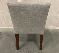 Open Box: Classic Upholstered Dining Side Chair - Performance Chateau Basketweave Light Gray, Espresso Leg