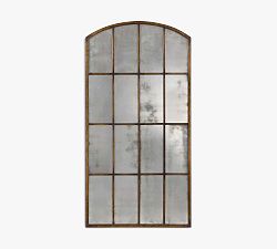 Open Box: Eva Windowpane Arched Floor Mirror, 42"W x 82"H - Antique Brown