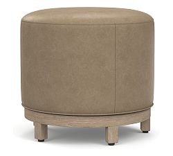 Open Box: Jake Leather Swivel Stool - Legacy Taupe, Seadrift Legs