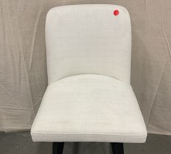 Open Box: Layton Upholstered Swivel Counter Stool (25.5") - Basketweave Slub Ivory, Blackened Oak Legs