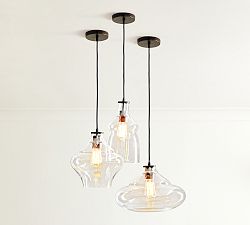Open Box: McCarthy 3-Light Glass Pendant, 23" - Antique Bronze