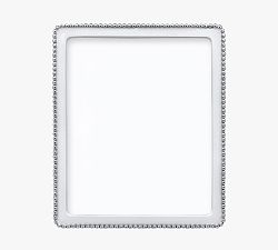 Open Box: Metal Beaded Frame, 8" X 10" - White