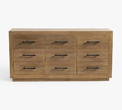 Open Box: Oakleigh 9-Drawer Dresser (71.5"), Traditional Hardware - Heirloom Wheat