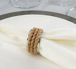 Rope Covered Napkin Ring, Set of 4