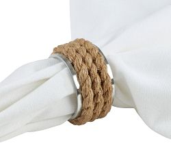Rope Covered Napkin Ring, Set of 4