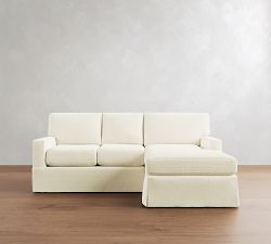 Buchanan Modern Square Arm Slipcovered Chaise Sectional (91")