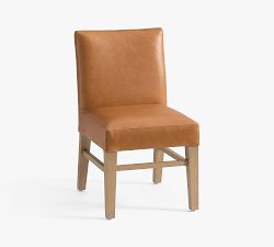 Classic Leather Dining Chair with Stretcher