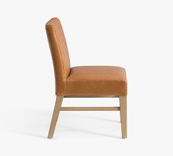 Classic Leather Dining Chair with Stretcher