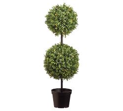 Faux Boxwood Cone Topiary Tree with LED Lights