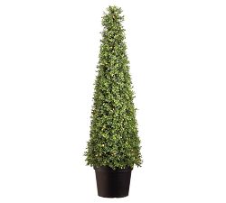 Faux Boxwood Cone Topiary Tree with LED Lights
