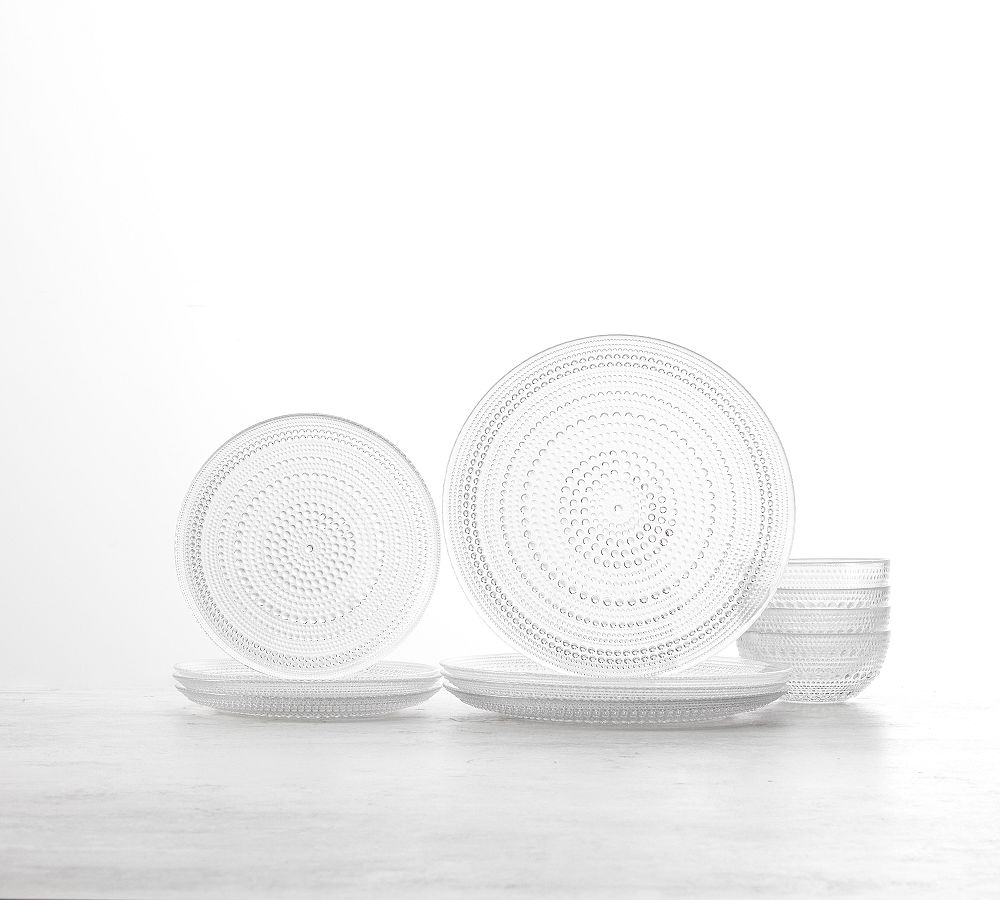 Jupiter 12-Piece Glass Dinnerware Set by Pottery Barn