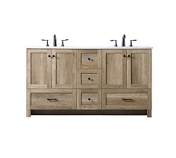 Open Box: Alderson Double Sink Vanity, 60" - Natural Oak