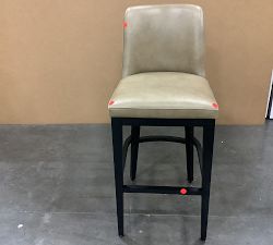 Open Box: Layton Leather Bar Stool (31.5") - Legacy Taupe, Blackened Oak Leg 