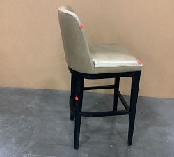 Open Box: Layton Leather Bar Stool (31.5") - Legacy Taupe, Blackened Oak Leg 