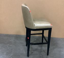 Open Box: Layton Leather Bar Stool (31.5") - Legacy Taupe, Blackened Oak Leg 