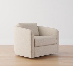 Open Box: Remmy Swivel Chair, Individual, 39" - Performance Midland Tweed Stone