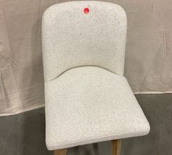 Open Box: Layton Upholstered Swivel Stool, Bar Stool, 31.5" - Performance Boucle Oatmeal, Seadrift Legs