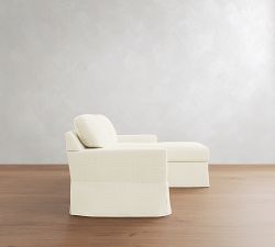 Buchanan Modern Square Arm Slipcovered Reversible Chaise Sectional