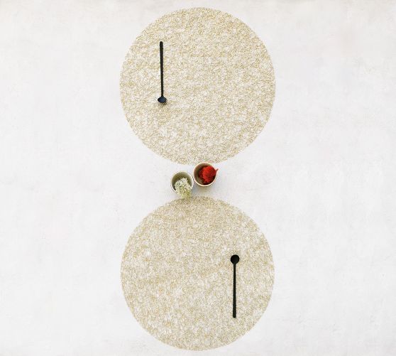 Chilewich Metallic Lace Round Placemats, Set of 4