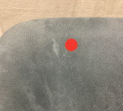 Open Box: Layton Leather Swivel Counter Stool, 25.5" - Keystone Azure, Vintage Amber Legs