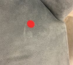 Open Box: Layton Leather Swivel Counter Stool, 25.5" - Keystone Azure, Vintage Amber Legs