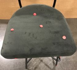 Open Box: Maison Upholstered Swivel Counter Stool (25") - Performance Everydayvelvet™ Carbon, Bronze Legs