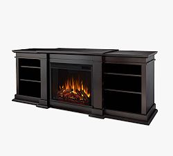 Open Box: Reedley Electric Fireplace Media Cabinet - Dark Walnut