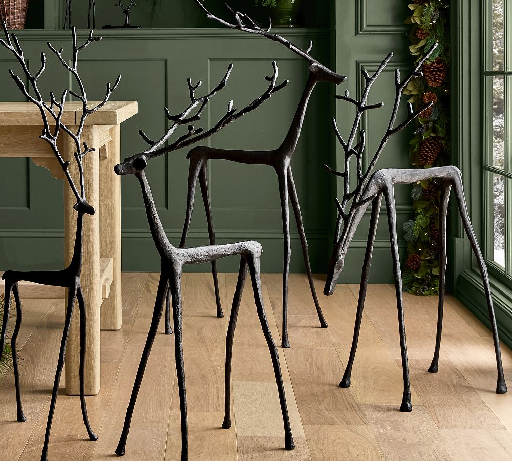 Oversized Bronze Sculpted Reindeer by Pottery Barn