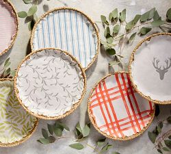 Plates with Disposable Liner Set, Set of 4