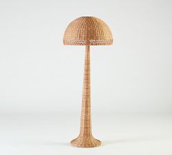 Augustus Round Rattan Floor Lamp (65")