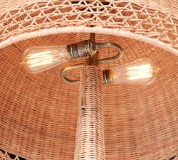 Augustus Round Rattan Floor Lamp (65")