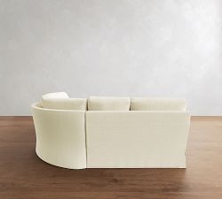 Buchanan Modern Square Arm Slipcovered 3-Piece Curved Wedge Sectional