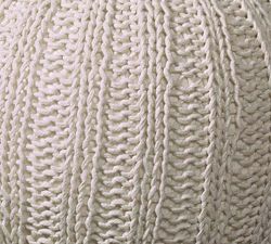 Handknit Cotton Sweater Pouf
