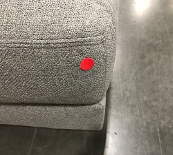 Open Box: Carmel Lounge Square Arm Upholstered Ottoman, Polyester Wrapped Cushions - Performance Boucle Metal